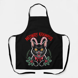 Miau Krampus Weihnachten schwarze Katze Zuckerstan Schürze