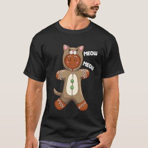 Miau Miau Falsche Weihnachtskatze Lebkuchenmann T-Shirt