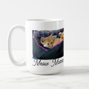Miau Morgen , Foto, Text, Rücktext, ersetzbar Kaffeetasse