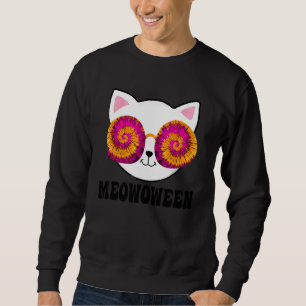 Miau O Ween Tie Dye Halloween Gruselig Sweatshirt