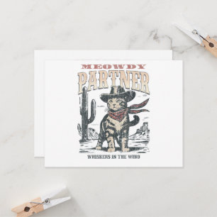 Miau Partner Cowboy-Katze  Einladung