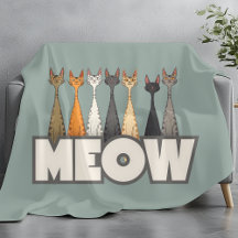 Miau schauende Katzen Salbeigrün lustige Katzen-Gr