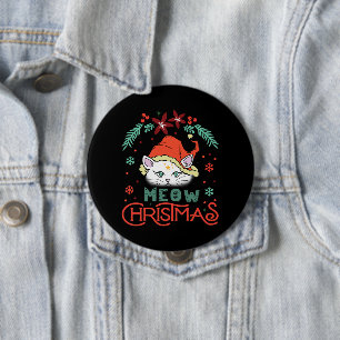 Miau Weihnachten, Frohe Weihnachten Button