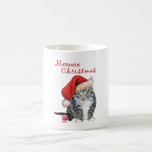 Miau Weihnachten Getigerte Katze Kaffeetasse