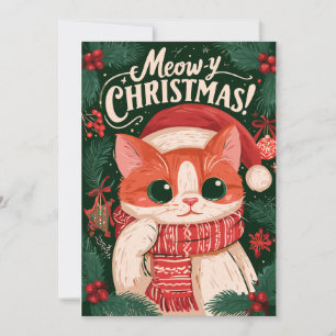 Miau-weihnachten Lustige Katzen-Weihnachtskarte Karte