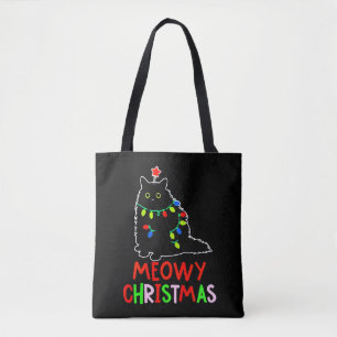 Miau Weihnachten Xmas Lichter schwarze Katzen-Pyja Tasche
