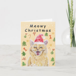Miau-Weihnachtskarte wütende aber süße Katze Karte