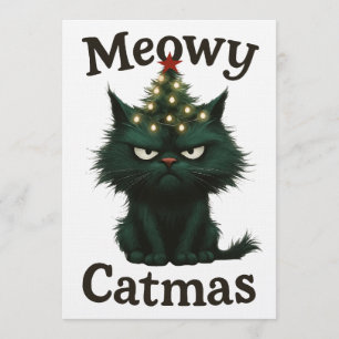 Miauige Katzenweihnacht Moody Katze Einladung