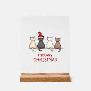 Miauiges Katmas Katzen Weihnachten Süße Kätzchen K Acrylschild
