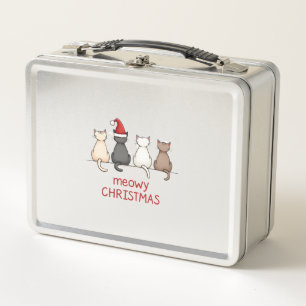 Miauiges Katzenweihnachten Katze Weihnachten Süße Metall Brotdose
