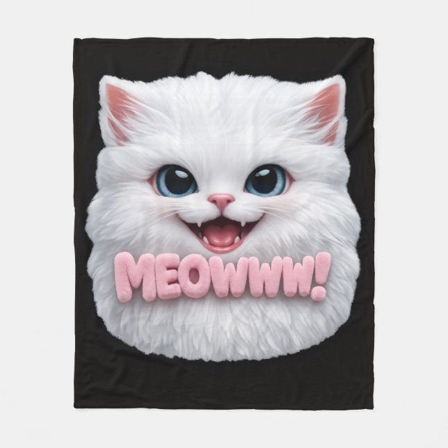 Miauww Katzendecke Fleecedecke (Vorderseite)