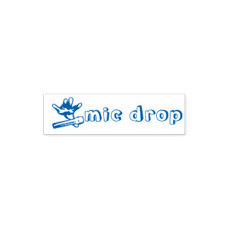 Mic Drop Teacher Briefmarke Permastempel