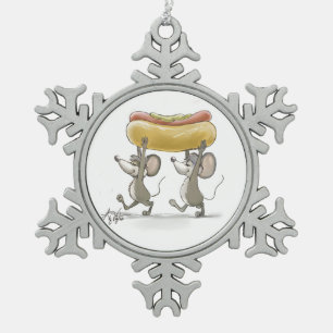 Mic & Mac Bringing in Käse Pewter Snowflake Schneeflocken Zinn-Ornament