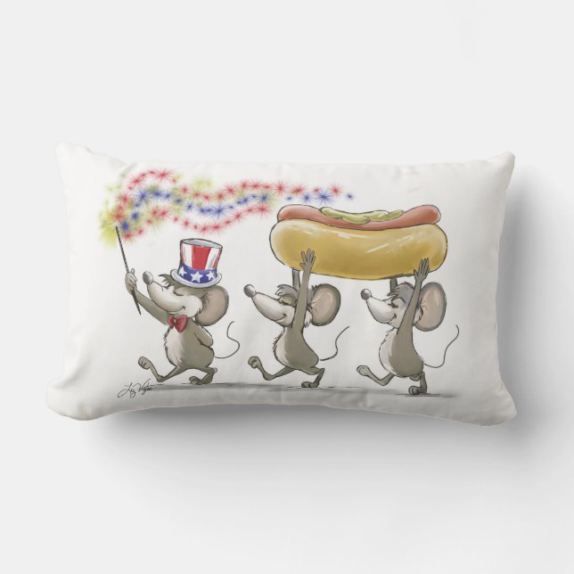 Mic, Mac & Moe's Happy 4. Juli Lumbar Pillow Lendenkissen (Vorderseite)