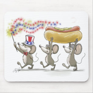 Mic, Mac & Moe's Happy 4. Juli Mousepad