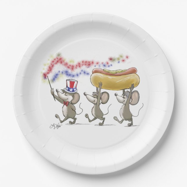 Mic, Mac & Moe's Happy 4. Juli Paper Plate Pappteller (Vorderseite)