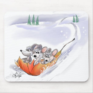Mic, Mac & Moe's Winter Holiday Landscape Mousepad