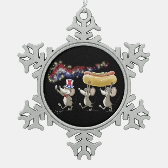 Mic Mac und Moes 4. Juli Snowflake Ornament (Vorderseite)