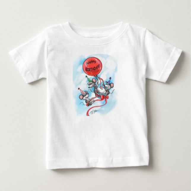 Mic, Mac und Moe's Happy Birthday Celebration Baby T-shirt (Vorderseite)