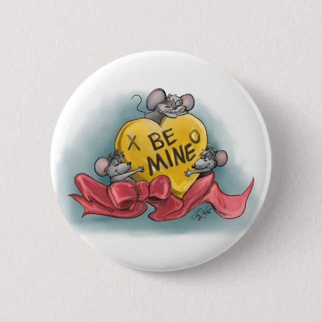 Mic, Mac und Moes Happy Valentine's Day Button (Vorderseite)