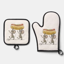Mic & Mac's Picnic Oven Mitt und Pot Holder Ofenhandschuh & Topflappen-Set