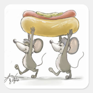 Mic & Mac's Picnic-Sticker Quadratischer Aufkleber