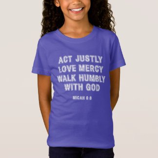 Micah 6:8 Akt jüdisch weißer, grenzenloser Text T-Shirt