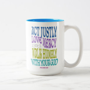 Micah 6:8 Farbige Schriftstelle Anpassbar Zweifarbige Tasse