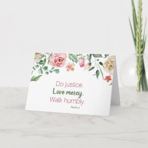 Micah 6:8 Rose und Creme Floral Wasserfarbe