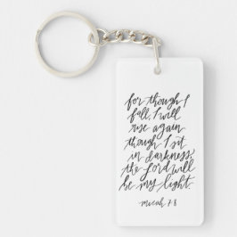 Micah 7:8 handgeschriebene Bibel Verse Canvas Beut Schlüsselanhänger