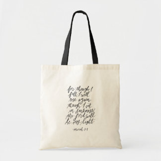 Micah 7:8 Handschrift Bibelverse Canvas Bag Tragetasche