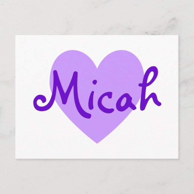 Micah in Lila Postkarte (Vorderseite)