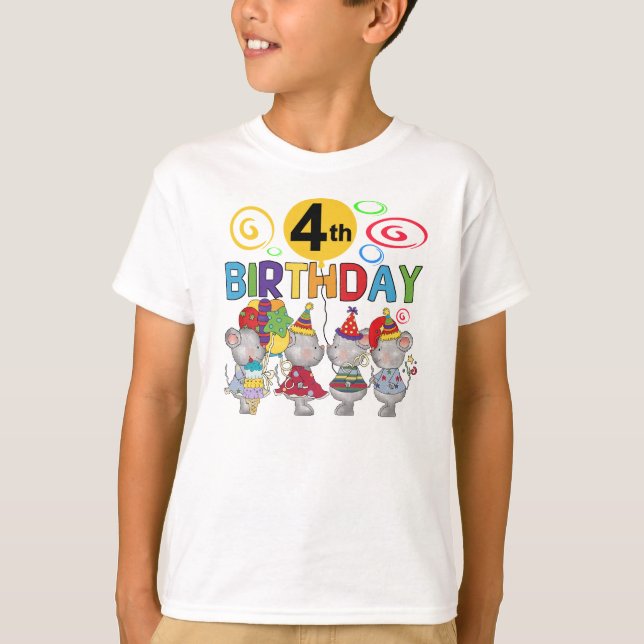 Mice 4th Birthday T-shirts et cadeaux (Devant)