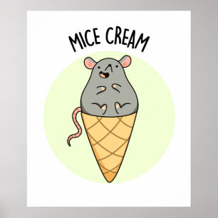 Mice Cream Funny Ice Cream Pub Poster