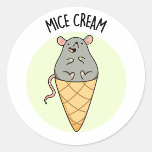 Mice Cream Funny Ice Cream Pub Runder Aufkleber
