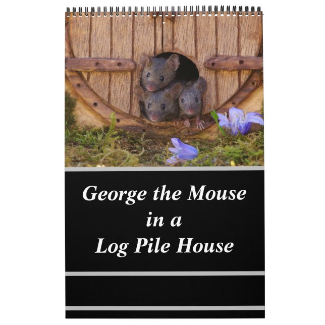 Mice - George the mouse in a log pile house Calend Kalender (Titelbild)