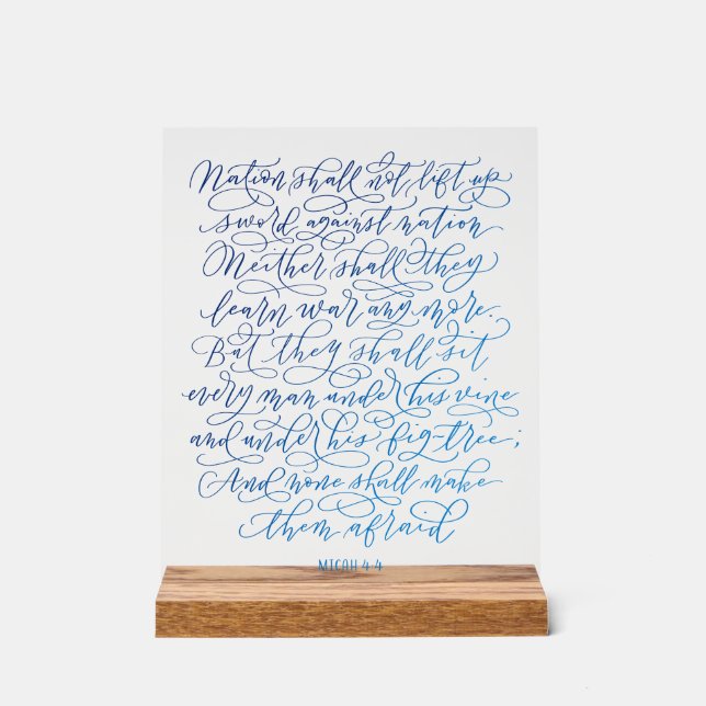 Micha 4:4 acrylschild (Vorderseite)