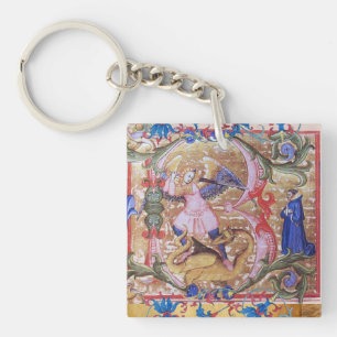 Michael Archangel und Dragon Gebet Schlüsselanhänger