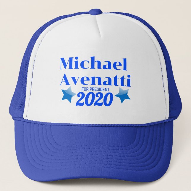 Michael Avenatti für Präsidenten 2020 - blauer Truckerkappe (Vorderseite)