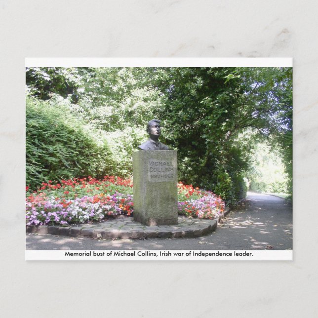 Michael Collins Memorial bust, Dublin Irland. Postkarte (Vorderseite)