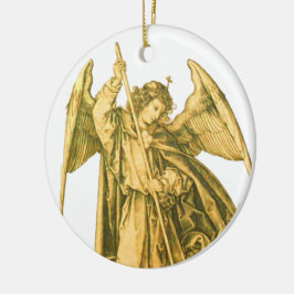 Michael der Erzengel Gold Mittelalterlicher Engel Keramik Ornament