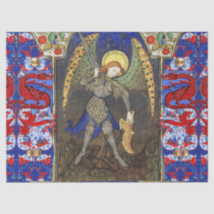 Michael der Erzengel mit dem Teufel, rote Drachen Seidenpapier