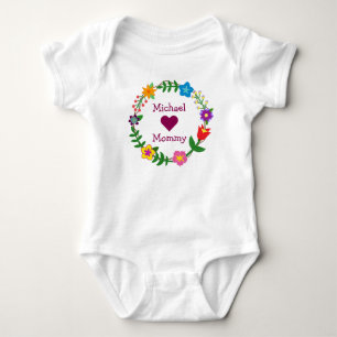 Michael Hearts Mommy Elegante Blume personalisiere Baby Strampler