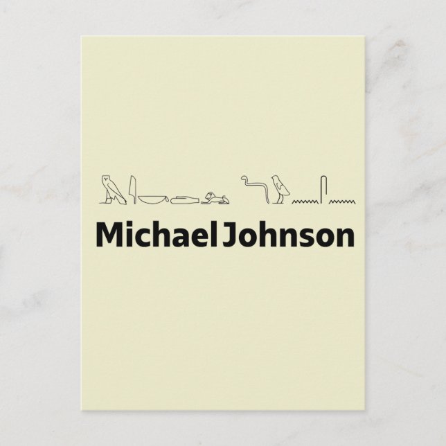 Michael Johnson Translated into Hieroglyphs Postkarte (Vorderseite)