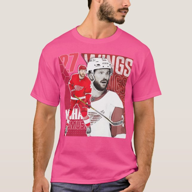 Michael Rasmussen Hockey Poster Red Wings T-Shirt (Vorderseite)