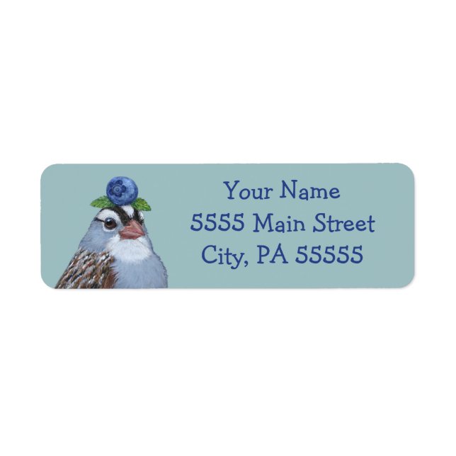 Michael the white throated sparrow address label (Vorne)