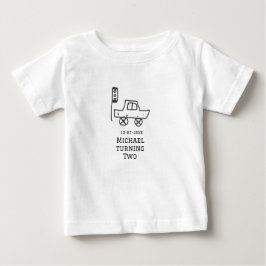 Michael turning two birthday toy car traffic light baby t-shirt