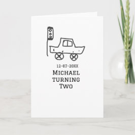 Michael turning two birthday toy car traffic light karte