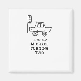 Michael turning two birthday toy car traffic light magnet