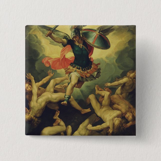 Michael und die gefallenen Engel von Giuseppe Cesa Button (Vorderseite)
